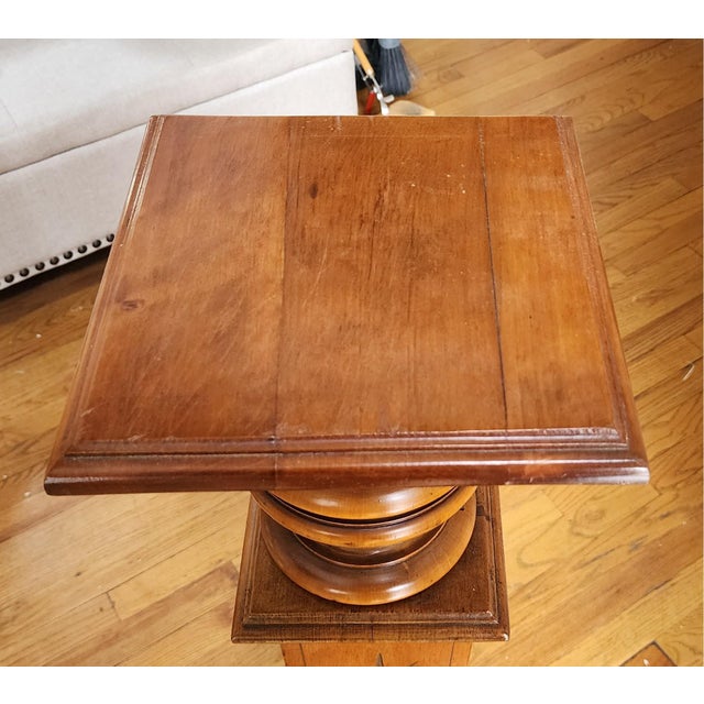 Wood Vintage Neoclassical Revival Style Wooden Display Pedestal Stand For Sale - Image 7 of 9