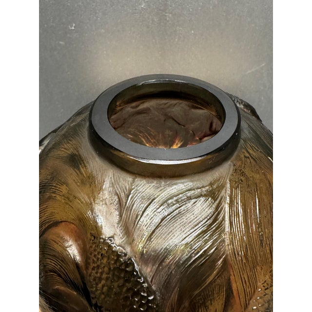 1920s Vintage Formosa Vase in Dark Grey Glass by R. Lalique, 1926 For Sale - Image 5 of 13