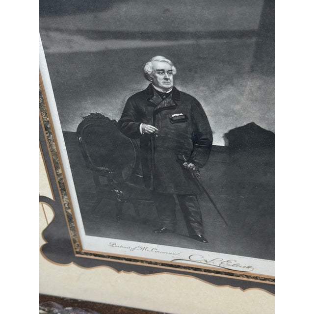 Framed Antique Engraving Titled “Portrait of Mr Corcoran” For Sale - Image 4 of 9