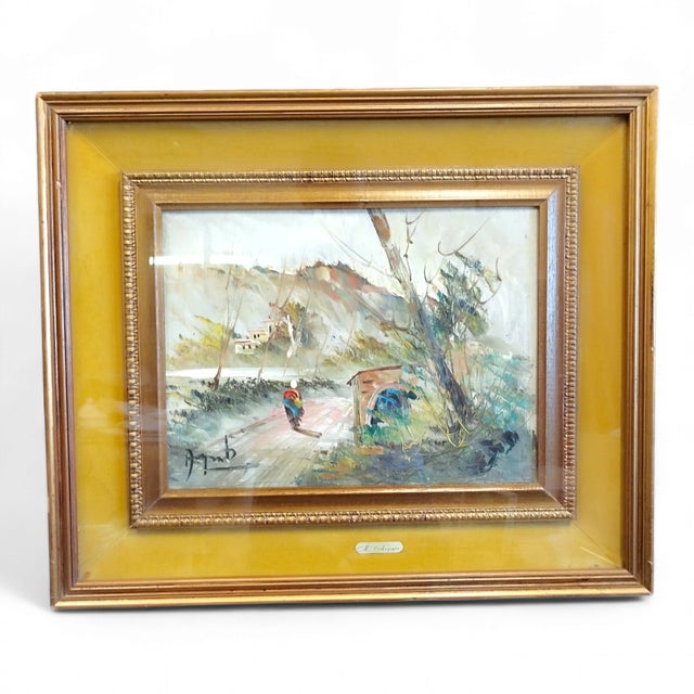 Mino Argento, Rural Scene, Mid-20th Century, Oil on Canvas, Framed For Sale - Image 10 of 18