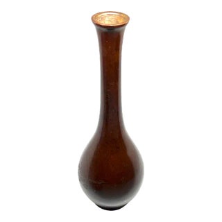 Antique Japanese Bronze Bud Vase Meiji Period For Sale