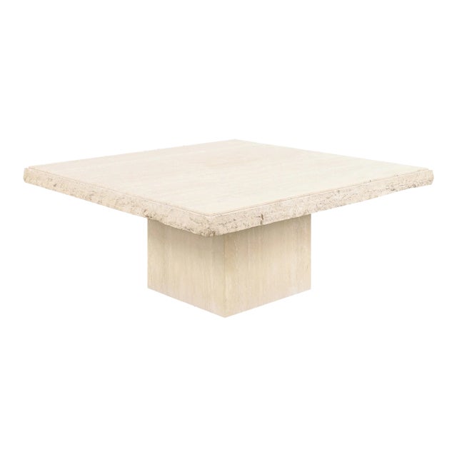 Vintage Italian Live-Edge Travertine Stone Coffee Table, 1970s For Sale