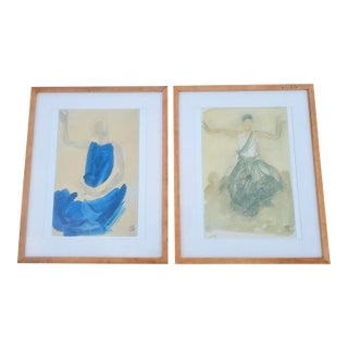 After Auguste Rodin “Danseuse Cambodgienne” Offset Lithographs, Pair, C. 1990s For Sale