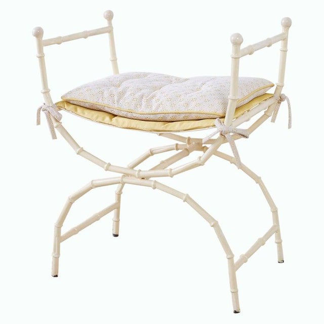 Mid Century Modern Italian Faux Bamboo Vanity Stool Or Bench Chairish