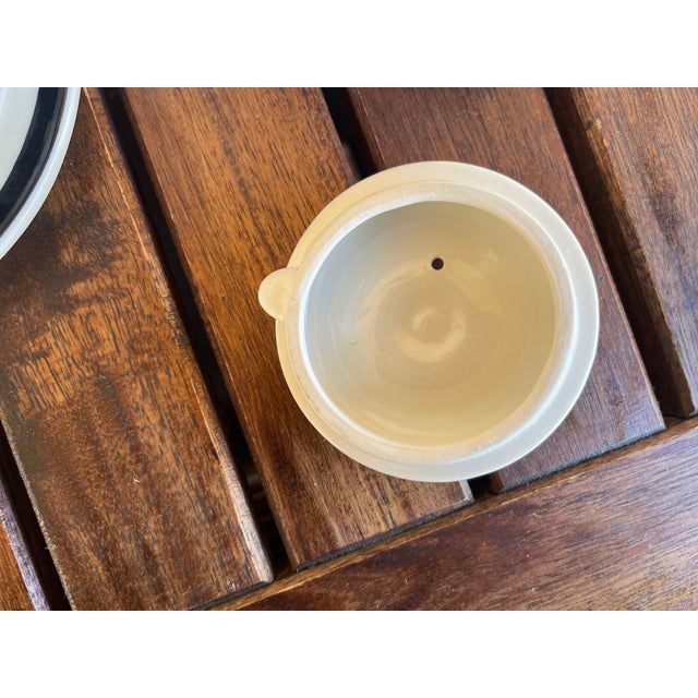 1930s Art Deco Japan Moriyama Black & White Stripe Ceramic Teapot For Sale In Santa Fe - Image 6 of 7