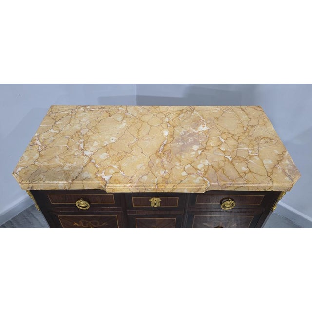 French Marquetry Commode Chest of Drawers, 1920s For Sale - Image 9 of 11