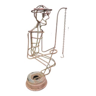 A.R. Gately "Fisherman" Metal Garden Sculpture For Sale
