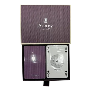 1990s New in Box Asprey London Set of 2 Full Decks of Playing Cards Poker Game