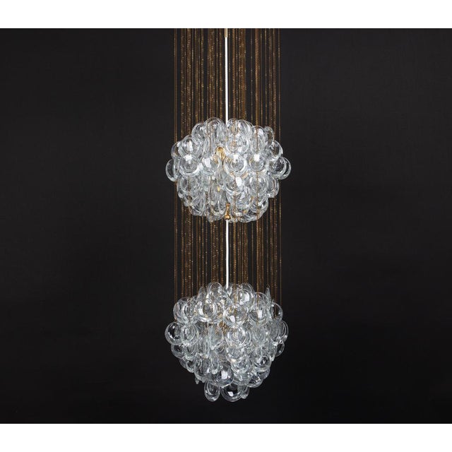 Delicate Gilt Brass Crystal Chandelier by Palwa, 1970s For Sale - Image 10 of 14
