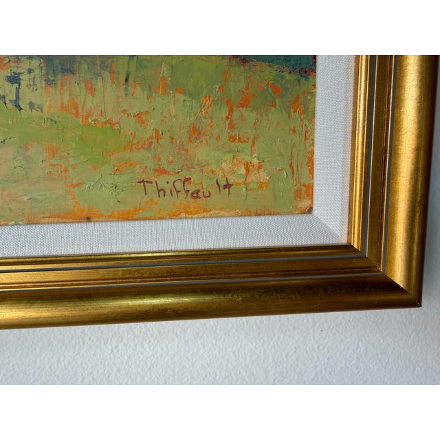 Vintage Anne Thiffault Impressionist Country House Landscape Oil on Board Painting, Framed For Sale - Image 9 of 11