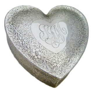 Early 20th Century Mother’s Day Sterling Silver Jewel Box For Sale