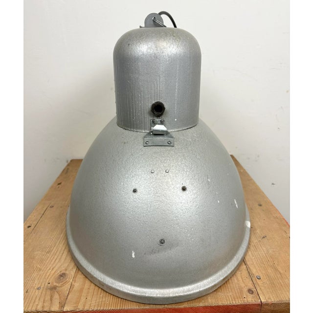 Large Oval Industrial Polish Factory Pendant Lamp from Predom Mesko, 1960s For Sale - Image 11 of 13