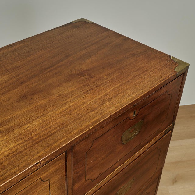 Antique British Colonial Campaign Chest of Drawers For Sale - Image 13 of 16