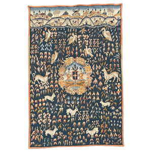 Vintage French Aubusson Style Jaquar Tapestry with Medieval Design, 1960s