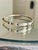 Gold Mid Century 18k Yellow Gold Florentine Finish Diamond and Crescent Bangle Bracelet For Sale - Image 8 of 15