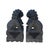 20" Chinese Pair Black Gray Stone Fengshui Foo Dog Lion Statues For Sale - Image 9 of 13