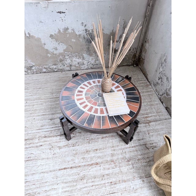 Round Terracotta Herbarium Coffee Table by Roger Capron, 1960s For Sale - Image 12 of 18