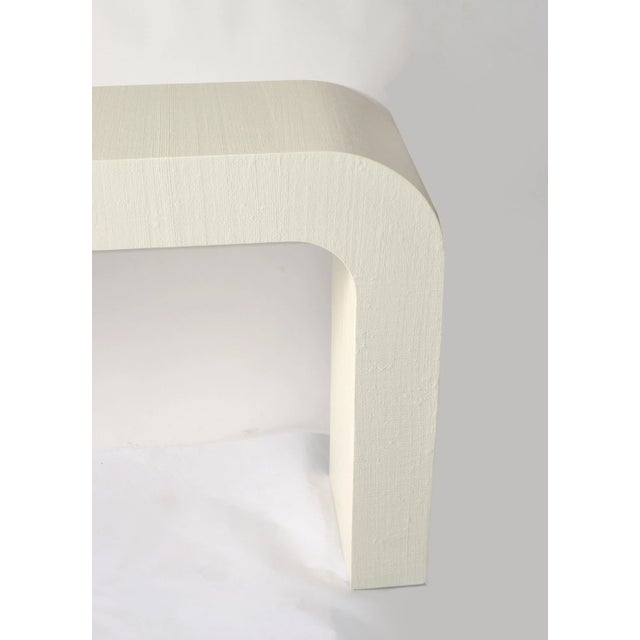 Karl Springer Style Mid-Century Modern Long Textured Console Table 1980 For Sale - Image 9 of 13