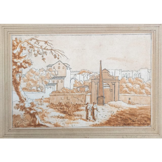 We are selling this pen and ink drawing or study for a painting. The piece is executed in pen and ink on paper with...