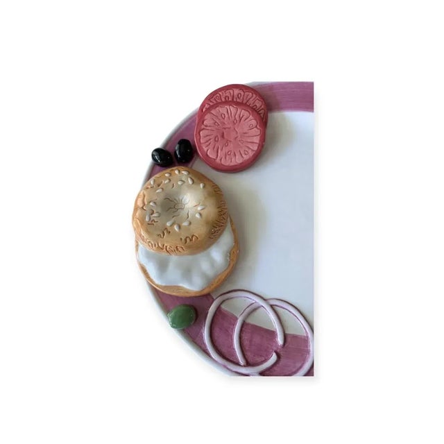 Vintage Lotus 1989 Bagel, Lox & Bagel With Cream Cheese Serving Platter For Sale - Image 4 of 7