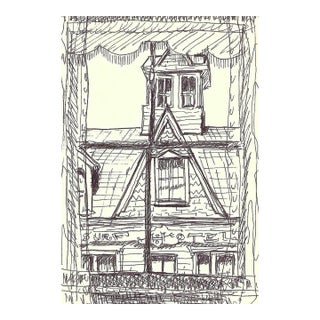 1970s Surf Hotel Block Island Rhode Island Drawing For Sale