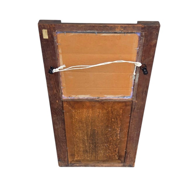 19th Century American Federal Walnut Hand Painted Shaving Mirror. For Sale - Image 11 of 13