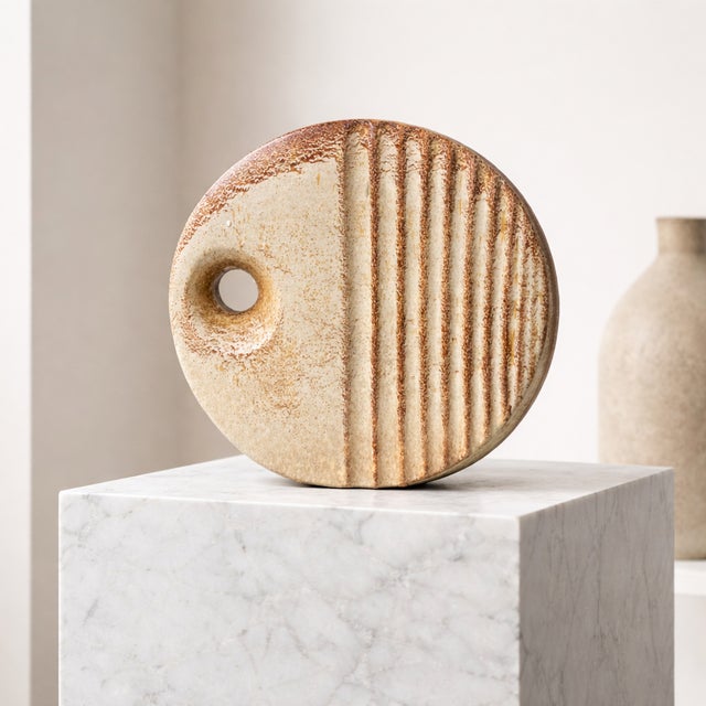 Sculptural ceramic vase produced by Bertoncello and designed by the Italian designer Roberto Rigon in the second half of...