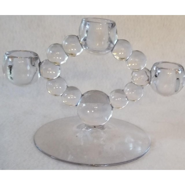 Mid 20th Century Vintage MCM Bubble Glass 3 Candle Holder Chairish