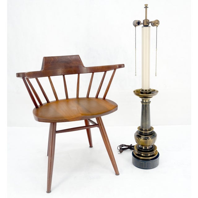 Large Massive 40" Tall Patinated Brass Table Lamp by Stiffel Quality MINT