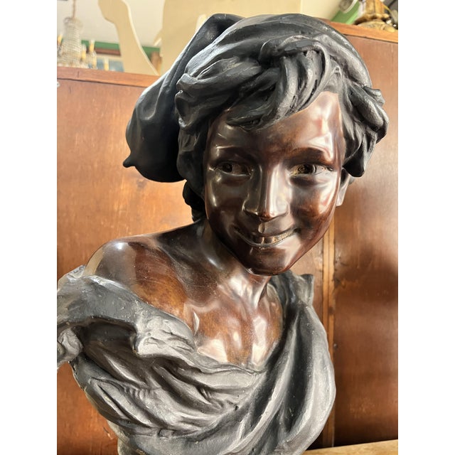 Mareau, Woman with Hat, 1890s, Bronze For Sale - Image 5 of 8