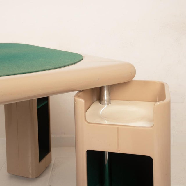 Lacquered Wood and Green Felt Game Table by Pierluigi Molinari for Pozzi, 1970s For Sale - Image 17 of 18