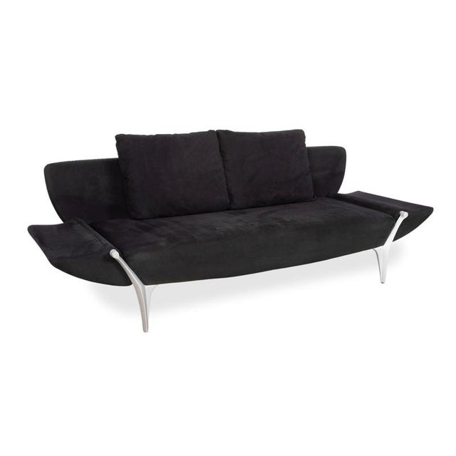 1600 Two-Seater Sofa in Black Fabric from Rolf Benz For Sale - Image 4 of 15