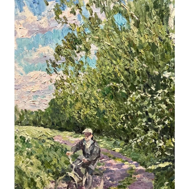 Georgij Moroz, Summer Bicycle in Countryside, 2004, Oil on Canvas For Sale - Image 7 of 8