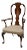 Walnut Queen Anne Armchair Desk Dining Chair Brass Stud Accents Vintage 1960s For Sale