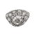 Art Deco Antique Rose Cut Diamond 18k White Gold Bombe Ring, Size 6 For Sale - Image 3 of 6