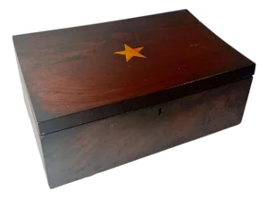 19th Century American Inlaid Star Veneer Jewelry Box
