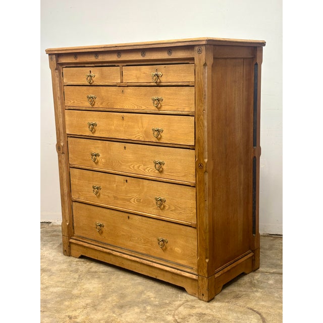Brown 19th Century English Oak Chest of Drawers For Sale - Image 8 of 8