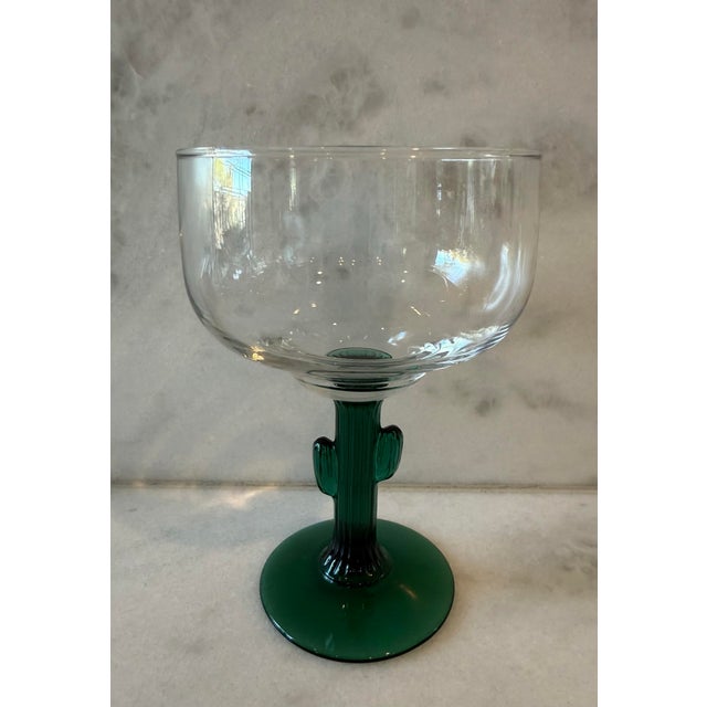 Late 20th Century Set of 4 Vintage Libbey Cactus Margarita Glasses For Sale - Image 5 of 9