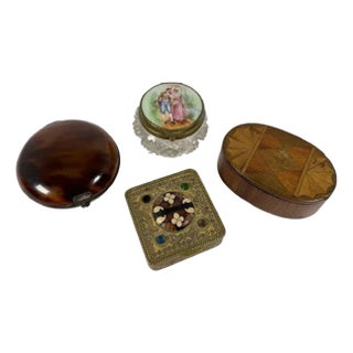 Antique Victorian Trinket Boxes: Snuff, Pill, Compact Collection For Sale