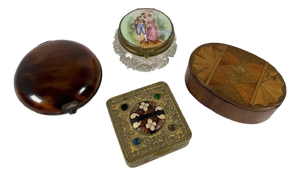 Antique Victorian Trinket Boxes: Snuff, Pill, Compact Collection
