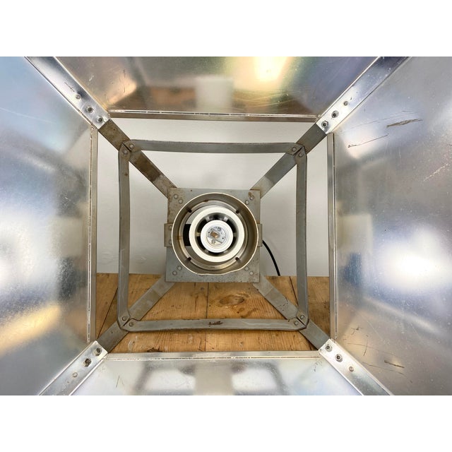 Large Industrial Silver Ceiling Lamp, 1970s For Sale - Image 14 of 15