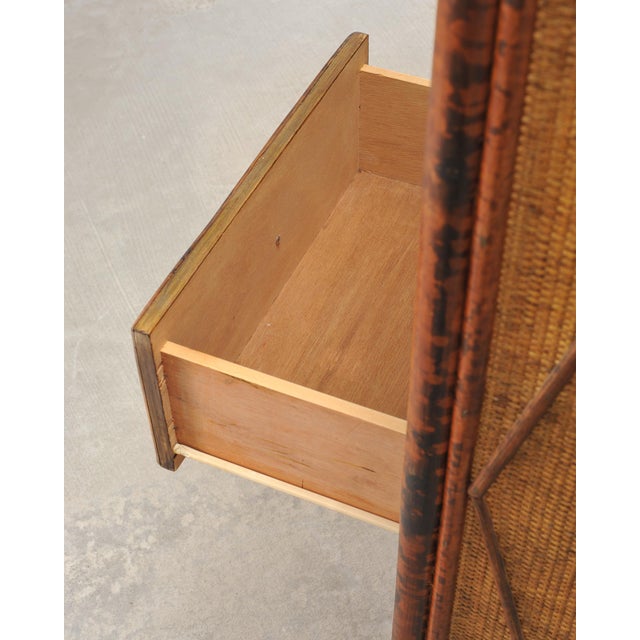 Wood Carrie Bradshaw's English Aesthetic Bamboo Rattan Chest Dresser For Sale - Image 7 of 18
