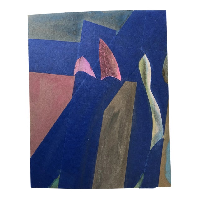 Original Mixed Media Abstract Painted Collage by Erik Sulander 8x10 For Sale