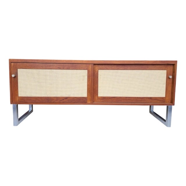 Mid-Century Danish Teak Tambour Sideboard For Sale