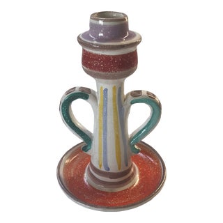 Vintage 1970s Giovanni DeSimone Italian Hand Painted Candle Holder For Sale