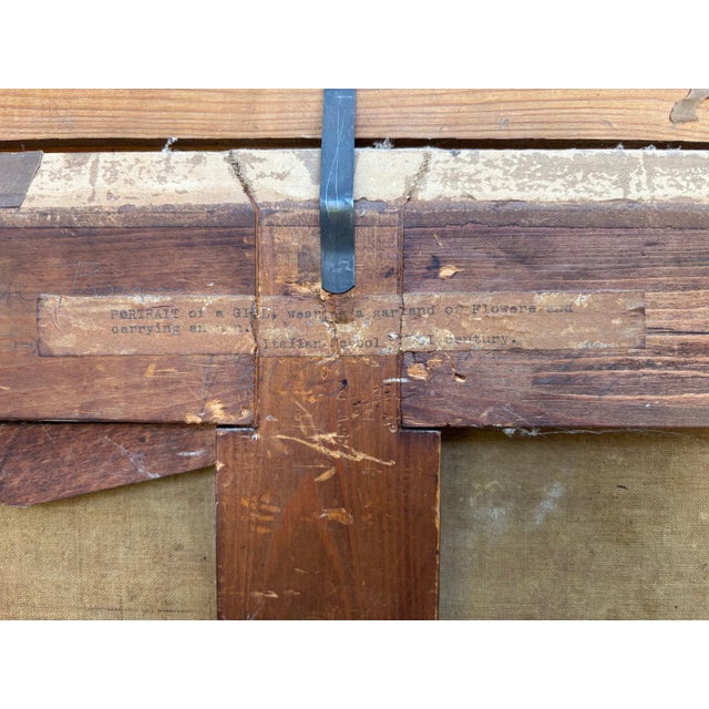 17th Century Framed Oil Painting Italian School Female With Garland of Flowers With Ewer and Cup For Sale - Image 4 of 14