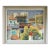 1974 Modernist 'Sunlit Terraces' Swedish Expressive Townscape Scene Oil Painting, Framed For Sale