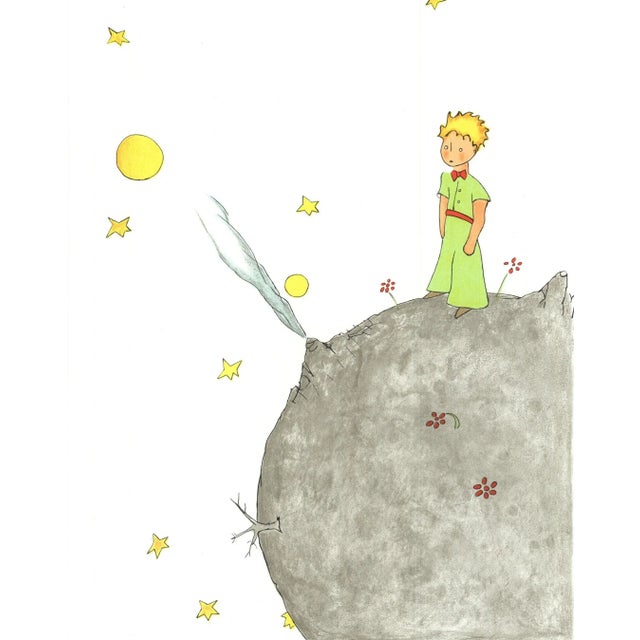 Modern Antoine de Saint Exupery 'The Little Prince and his Asteroid B 612 (md)' Modernism France Lithograph For Sale - Image 3 of 5