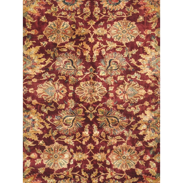 Pasargad Home Agra Burgundy Wool Area Rug-12' 4" X 15' 6" For Sale - Image 4 of 4