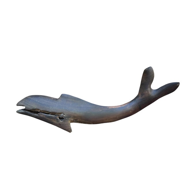 1970s Hand Carved Ironwood Whale or Dolphin Marine Animal Large 18” For Sale - Image 9 of 13